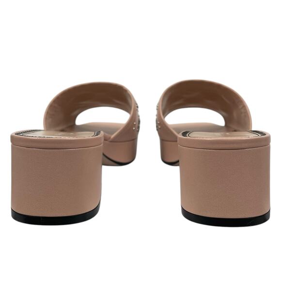 Gucci Janaya Interlocking G Studs Open Toe Slide Sandals Pink Size 39.5 - Picture 9 of 14